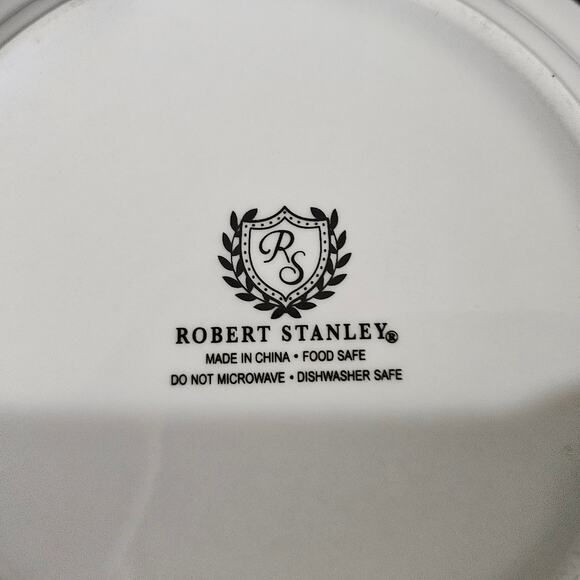 Robert Stanley Home Collection 8" Soup Bowl White with Gold Trim - Set of 2 - Picture 4 of 4